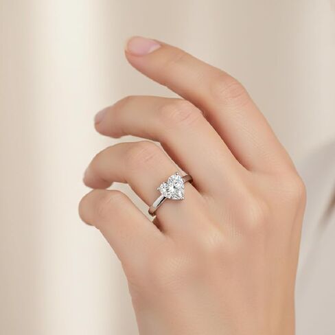 IGI Certified 1 Carat to 5 Carat F/VS Heart Shape Lab Grown Diamond Solitaire Engagement Rings for Women, Made in Solid Gold in Saudi Arabia