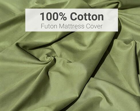 100% Cotton Futon Mattress Cover, Washable Japanese Floor Bed Protector with Zipper, Dust‑Proof Replacement Slipcover for Tatami Mat, Fits Up to 4-Inch Thick Mattresses, Full/Queen in Kuwait