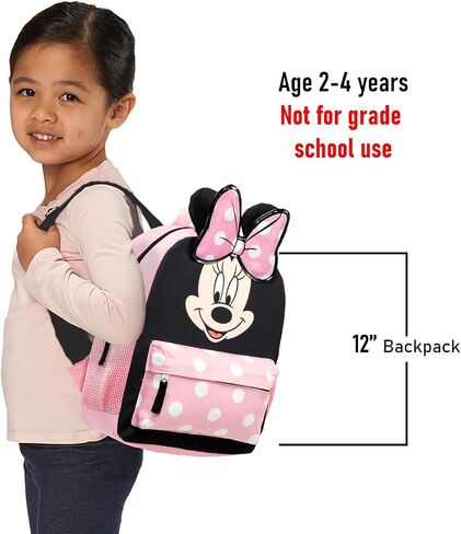Disney Minnie Mouse Mini Backpack with Lunch Box Set - Bundle of 12" Backpack, Lunch Bag, Stickers, Water Bottle, More | Toddler Minnie School Supplies in Kuwait