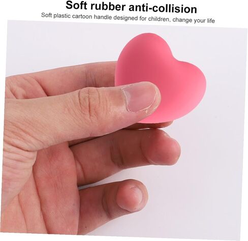 4pcs Pink Heart-Shaped Drawer Handles Cute Cartoon Cabinet Pulls Soft Silicone Wardrobe Hardware for ’ Room Furniture Decor in Kuwait