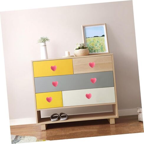 4pcs Pink Heart-Shaped Drawer Handles Cute Cartoon Cabinet Pulls Soft Silicone Wardrobe Hardware for ’ Room Furniture Decor in Kuwait
