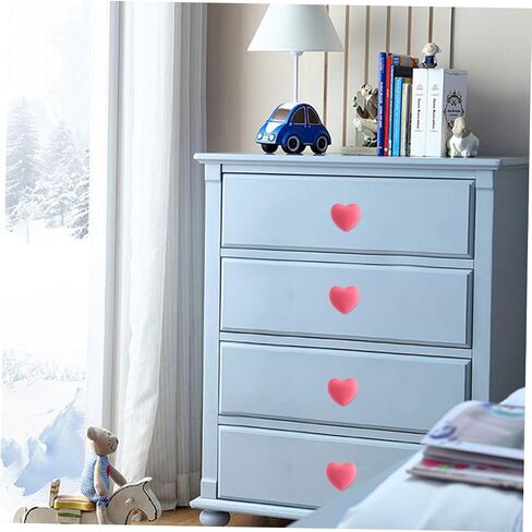 4pcs Pink Heart-Shaped Drawer Handles Cute Cartoon Cabinet Pulls Soft Silicone Wardrobe Hardware for ’ Room Furniture Decor in Kuwait