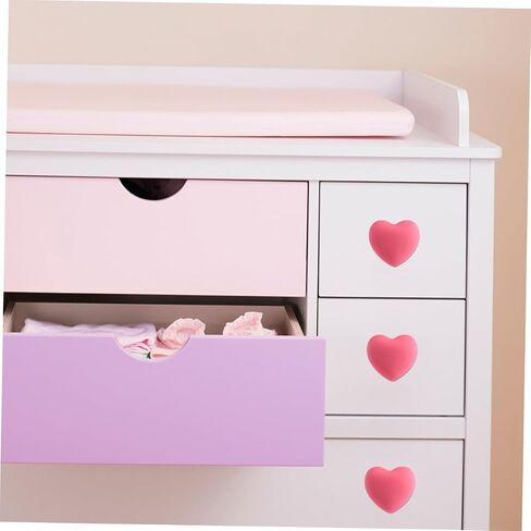 4pcs Pink Heart-Shaped Drawer Handles Cute Cartoon Cabinet Pulls Soft Silicone Wardrobe Hardware for ’ Room Furniture Decor in Kuwait