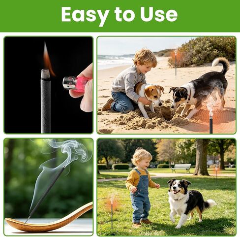 24 Pack Mosquito Incense Sticks for Outdoor Patio Backyard Indoors Camping Travel Yoga, DEET Free Mosquito Repellent Sticks Safe for Kids Pets, Long-Lasting 2-Hour Burn Time, Black in Saudi Arabia