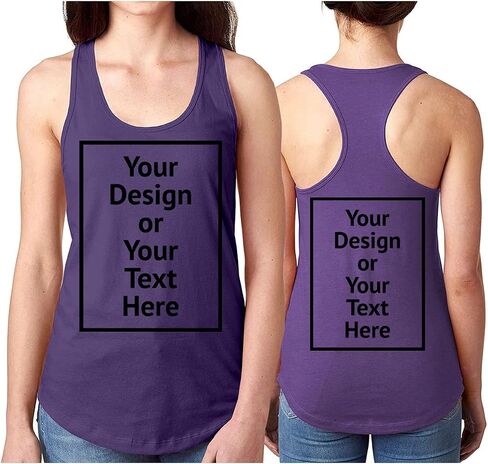 Personalized Tanks for Women Custom Shirt Sleeveless Racerback Design Your Own Image Text Photo Front/Back Print in Saudi Arabia