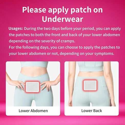 Menstrual Heating Patch for Women - 10 Packs Ginger Warming Patches Heat Pad for Period Cramps, Long-Lasting 8-12 Hours Warmth, Adhesive & Comfortable for Abdomen, Lower Back Relief in Saudi Arabia