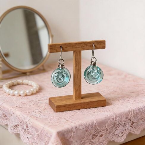 Glass Spiral Earrings for Women, Vintage Inspired Dangle Earrings Statement Earrings Vibrant Beach Style Jewelry Accessory Trendy Gifts for Mom Sister in Saudi Arabia