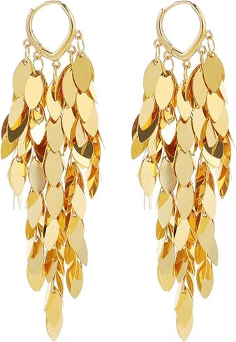 Metal Chain Linear Tassel Drop Dangling Earrings For Women,Long Bohemian Tassel Chandelier Earrings For Wedding Jewelry in Saudi Arabia