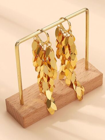 Metal Chain Linear Tassel Drop Dangling Earrings For Women,Long Bohemian Tassel Chandelier Earrings For Wedding Jewelry in Saudi Arabia