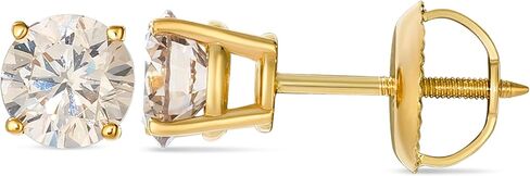 Le Vian 1/4 to 1 1/2 Carat Diamond Round Stud Earrings for Women I 14k Yellow or Rose Gold Studs for Her I 0.25 to 1.50 cttw 4-Prong Setting Round Diamond Earrings I Screw Back Studs in Kuwait
