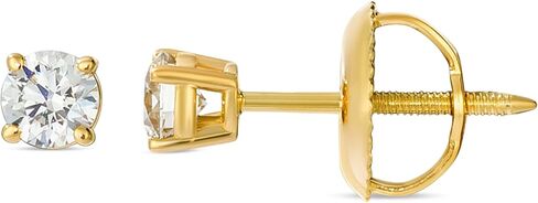 Le Vian 1/4 to 1 1/2 Carat Diamond Round Stud Earrings for Women I 14k Yellow or Rose Gold Studs for Her I 0.25 to 1.50 cttw 4-Prong Setting Round Diamond Earrings I Screw Back Studs in Kuwait