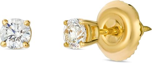 Le Vian 1/4 to 1 1/2 Carat Diamond Round Stud Earrings for Women I 14k Yellow or Rose Gold Studs for Her I 0.25 to 1.50 cttw 4-Prong Setting Round Diamond Earrings I Screw Back Studs in Kuwait