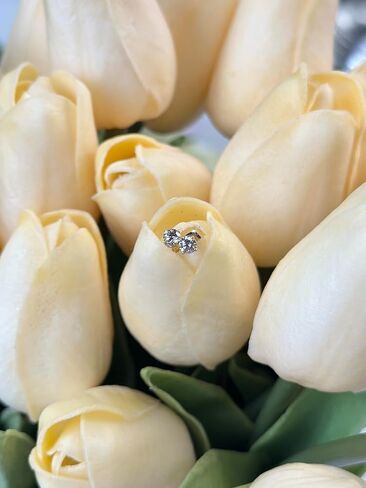Le Vian 1/4 to 1 1/2 Carat Diamond Round Stud Earrings for Women I 14k Yellow or Rose Gold Studs for Her I 0.25 to 1.50 cttw 4-Prong Setting Round Diamond Earrings I Screw Back Studs in Kuwait