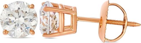 Le Vian 1/4 to 1 1/2 Carat Diamond Round Stud Earrings for Women I 14k Yellow or Rose Gold Studs for Her I 0.25 to 1.50 cttw 4-Prong Setting Round Diamond Earrings I Screw Back Studs in Kuwait
