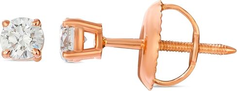 Le Vian 1/4 to 1 1/2 Carat Diamond Round Stud Earrings for Women I 14k Yellow or Rose Gold Studs for Her I 0.25 to 1.50 cttw 4-Prong Setting Round Diamond Earrings I Screw Back Studs in Kuwait