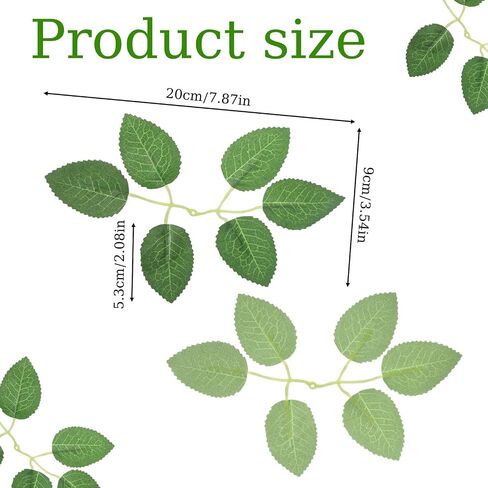 50 Pcs Fake Roses Leaves, Artificial Green Leaves for Decoration, Faux Greenery Foliage for DIY Wedding Birthday Party Shower Wreaths Decor Bouquets Centerpieces Home Decorations in Saudi Arabia