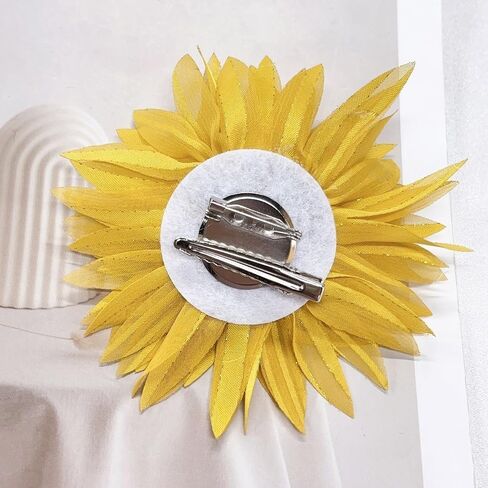4.7in Fabric Dahlia Flower Brooch for Women Elegant Large Rose Sorority Paraphernalia Brooches Pins Wedding Party Events Corsage Accessories Jewelry in Kuwait