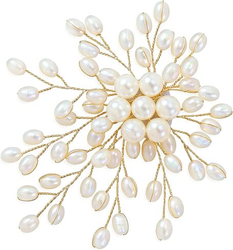 Pearl Brooch for Women, Large White Flower Blooming Brooch Pins, Statement Pearls Floral Brooches Pins Decoration for Wedding Party Jewelry Accessories, 1PC in Saudi Arabia
