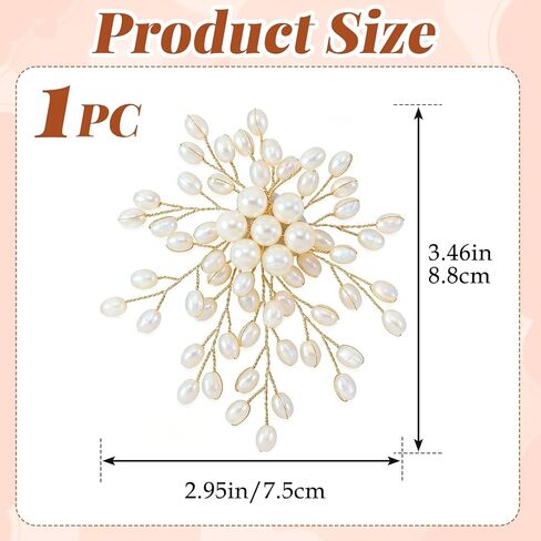 Pearl Brooch for Women, Large White Flower Blooming Brooch Pins, Statement Pearls Floral Brooches Pins Decoration for Wedding Party Jewelry Accessories, 1PC in Saudi Arabia