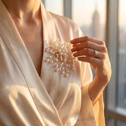 Pearl Brooch for Women, Large White Flower Blooming Brooch Pins, Statement Pearls Floral Brooches Pins Decoration for Wedding Party Jewelry Accessories, 1PC in Saudi Arabia