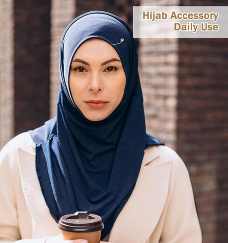 12 Pcs Hijab Clips, Hijab Pins for Scarf with Imitation Pearl, Iron Headscarf Accessories in Black, White & Red Champagne (0.8 x 1.4 Inches) in Saudi Arabia