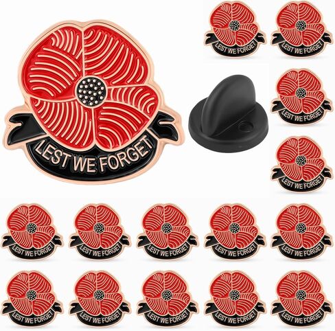 DISCAO 12/25/50/100 pieces enamel Poppy Flower Brooch Lapel Pin Memorial Day Lest We Forget Poppy Pins badge Military commemorative gift bulk in Saudi Arabia