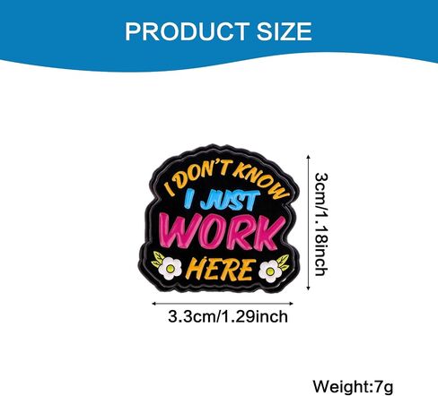 I Dont Know I Just Work Here Enamel Pin, Funny Sarcastic Brooch Pin Cute Cartoon Lapel Brooch for Backpack Hat Jacket Bag,Funny Work Accessories in Saudi Arabia