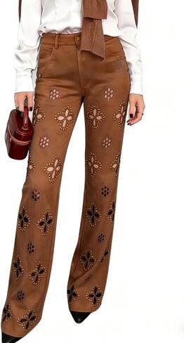 Seltaon Casual Women's High Waisted Jeans Baggy Straight Leg Hollow Out Flower Trendy Denim Pants Streetwear in Saudi Arabia
