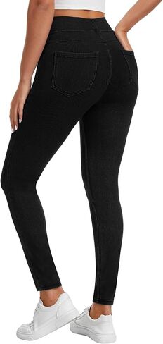 AVAMO Jeggings for Women Tummy Control Stretchy Skinny Jeans Pull On Elastic High Waisted Denim Jeans Leggings Trendy in Saudi Arabia