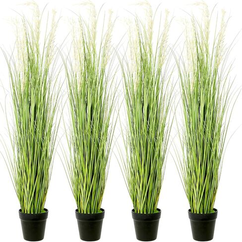 6 Pack 4 ft Tall Artificial Grass Plant Fake Pampas Grass in Pot Large Faux Floor Plants Potted Artificial Greenery for Indoor Outdoor Garden Home Bathroom Office Room Housewarming Wedding Decoration in Saudi Arabia