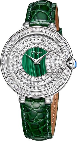 Luxury Women's Watch with Genuine Leather Strap, Diamond Inlay,Fashion Design - Elegant Watches for Ladies in Saudi Arabia
