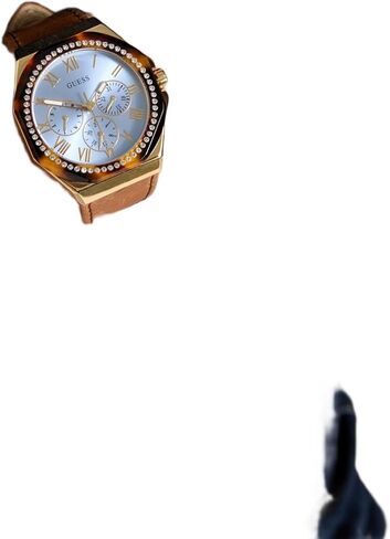 GUESS Multi-Tone and Brown Leather Multifunctional Watch in Saudi Arabia