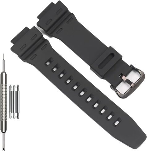 AE1500 Replacement Watch Band Compatible with Casio 3502 AE-1500 AE-1500WH WS-1500H WS1500 DW-291 Black Resin Strap Watch Accessories in Kuwait