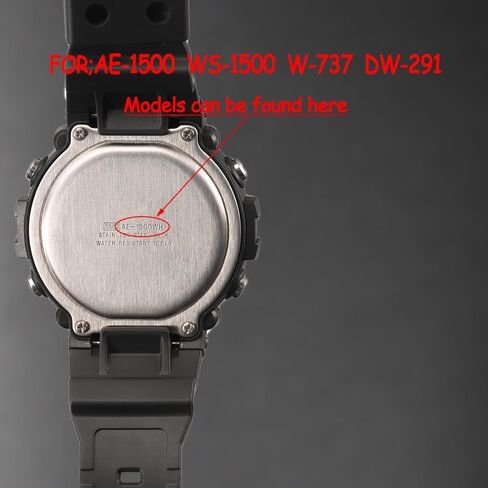 AE1500 Replacement Watch Band Compatible with Casio 3502 AE-1500 AE-1500WH WS-1500H WS1500 DW-291 Black Resin Strap Watch Accessories in Kuwait