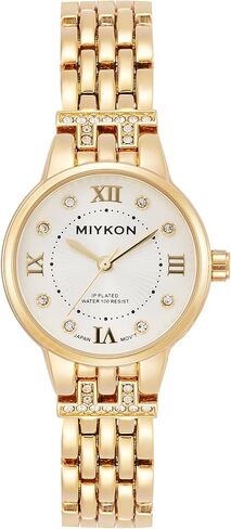 Miykon Silver and Gold Watches for Women | Small Dainty Womens Watch with Genuine Crystals | Ion Polished Women's Jewelry Bracelet, Scratch Resistant Glass, Japanese Quartz, 100ft Water Resistant in Kuwait