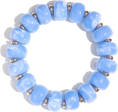 Colorful Beaded Bracelets Boho Jewelry for Women Multicolor Resin Chunky Bracelet Summer Vacation Outfits Beach Gifts in Saudi Arabia