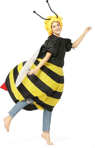 FUNNY COSTUMES Removable Headpiece Lightweight Inflatable Bee Costume, Blower Included, Adult Size in Saudi Arabia
