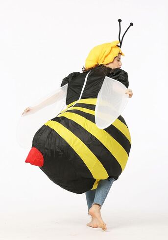 FUNNY COSTUMES Removable Headpiece Lightweight Inflatable Bee Costume, Blower Included, Adult Size in Saudi Arabia