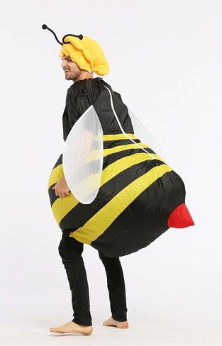 FUNNY COSTUMES Removable Headpiece Lightweight Inflatable Bee Costume, Blower Included, Adult Size in Saudi Arabia