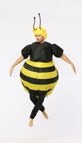 FUNNY COSTUMES Removable Headpiece Lightweight Inflatable Bee Costume, Blower Included, Adult Size in Saudi Arabia