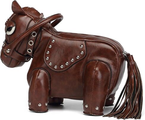 Men PVC Unique Novelty Western Cowboy Horse Shape Crossbody Shoulder Bag Steampunk Handbag Purse for Women in Saudi Arabia