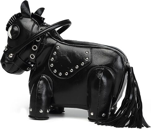 Men PVC Unique Novelty Western Cowboy Horse Shape Crossbody Shoulder Bag Steampunk Handbag Purse for Women in Saudi Arabia
