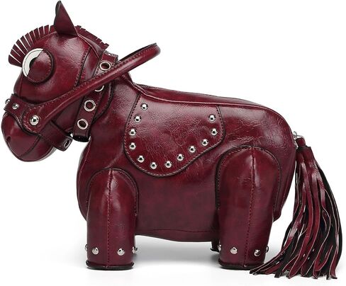Men PVC Unique Novelty Western Cowboy Horse Shape Crossbody Shoulder Bag Steampunk Handbag Purse for Women in Saudi Arabia