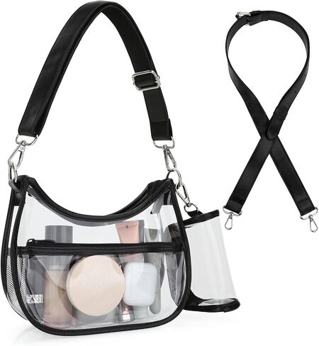 DOB SECHS Clear Bag for Stadium Event Sport Fans Transparent Crossbody Bag Clear Handbag Clear Underarm Bag with 2 Straps in Saudi Arabia