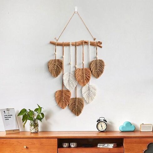 15Inch Driftwood Wall Hanging Jewelry Organizer - Rustic Wood Tree-Shaped Wall Decor with 5 Hooks for Rustic, Boho & Farmhouse Home in Saudi Arabia