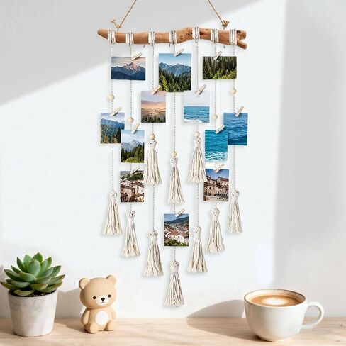 15Inch Driftwood Wall Hanging Jewelry Organizer - Rustic Wood Tree-Shaped Wall Decor with 5 Hooks for Rustic, Boho & Farmhouse Home in Saudi Arabia