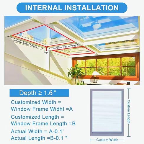 TIPIACE New Upgrade Rechargeable Motorized Skylight Blinds Full Blackout Fabric Cellular Honeycomb Shades Suitable for Roof Inclined Plane Room Windows (White 93021A) in Saudi Arabia