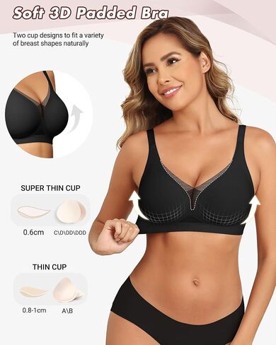 As Fairy Women’s Sexy Deep V Mesh Wireless Bra Seamless Bralettes, Soft Support Breathable Comfort Daily Wear Brassiere in Saudi Arabia