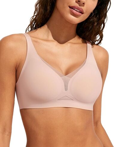As Fairy Women’s Sexy Deep V Mesh Wireless Bra Seamless Bralettes, Soft Support Breathable Comfort Daily Wear Brassiere in Saudi Arabia
