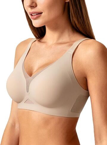 As Fairy Women’s Sexy Deep V Mesh Wireless Bra Seamless Bralettes, Soft Support Breathable Comfort Daily Wear Brassiere in Saudi Arabia
